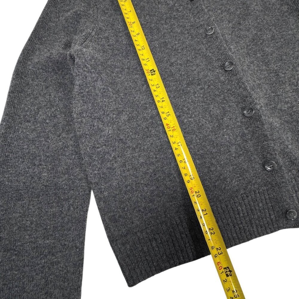 Zara 100% Wool Cardigan SZ XL Dark Gray Button Front Stsple Capsule Wardrobe - Picture 8 of 15